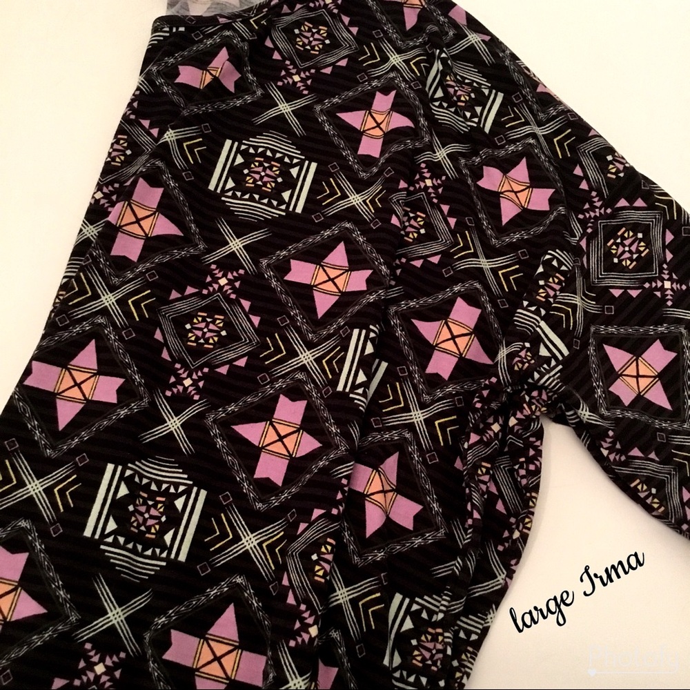 Lularoe Irma Black Aztec Print NWT